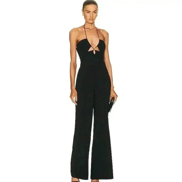 Jonathan Simkhai Pants - SIMKHAI GALA PLISSE CUT OUT BLACK JUMPSUIT NEW NWT!